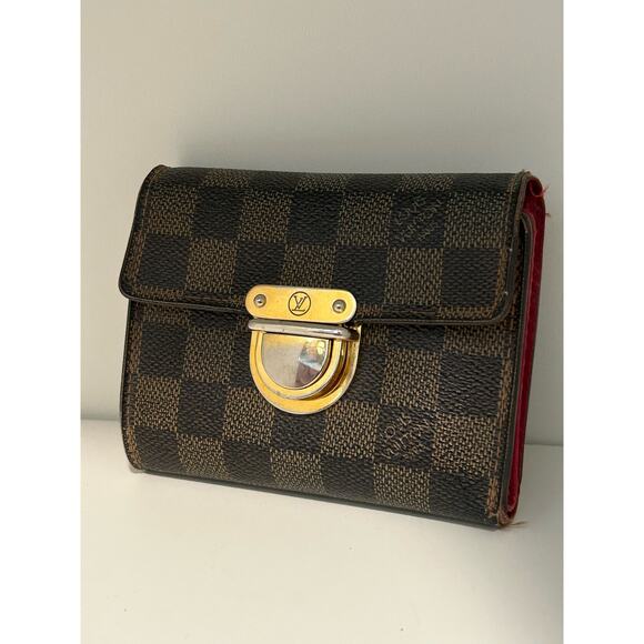 Louis Vuitton Koala Damier Ebene Canvas Trifold Wallet Vintage Designer Paris LV - Picture 2 of 16